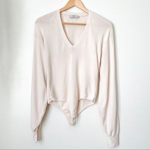 Zara cream light knit bodysuit